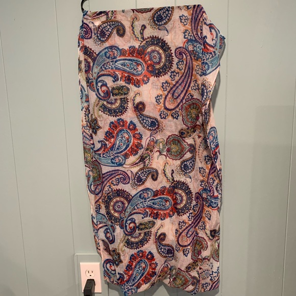 Multi Color Paisley Print Scarf - Picture 2 of 3